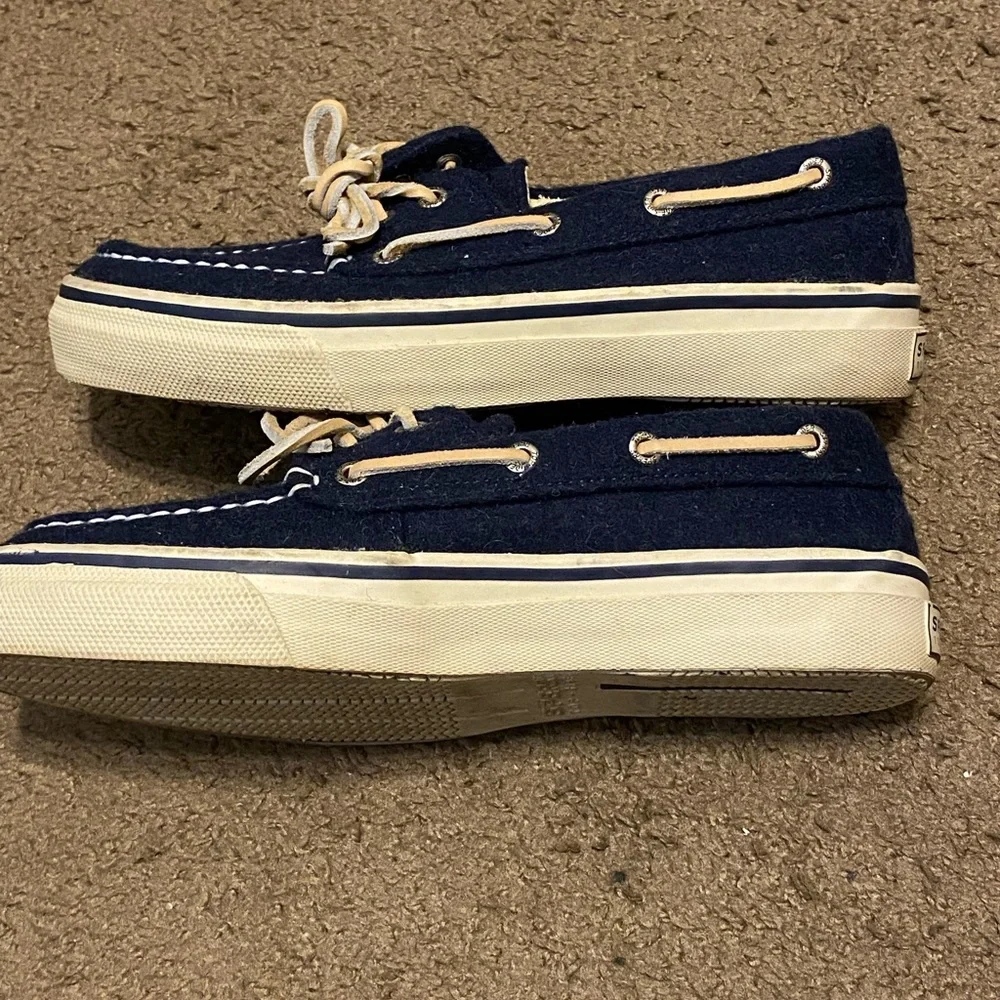Sperry Top-Sider Men 8 M US‎ Bahama Boat Shoes Wool Navy Blue 10281873 EUC
